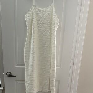 SHEIN Cream Textured Midi Dress